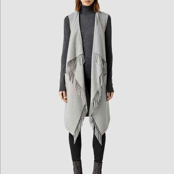All Saints Jackets & Blazers - All Saints Sleeveless Vest in Grey Size S
